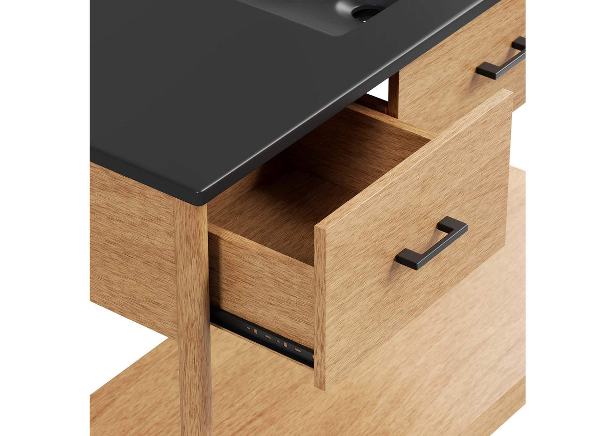EEI-6825-NAT-BLK Zaire 48" Single Sink Bathroom Vanity By Modway