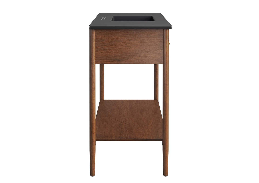 EEI-6825-WAL-BLK Zaire 48" Single Sink Bathroom Vanity By Modway