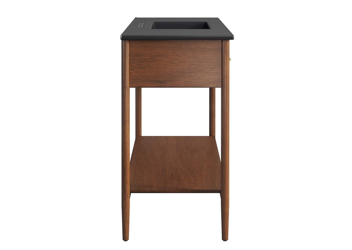 EEI-6825-WAL-BLK Zaire 48" Single Sink Bathroom Vanity By Modway