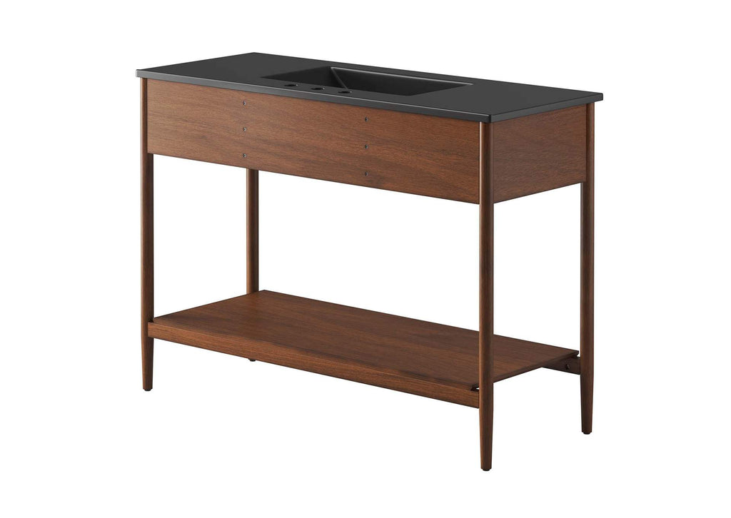 EEI-6825-WAL-BLK Zaire 48" Single Sink Bathroom Vanity By Modway