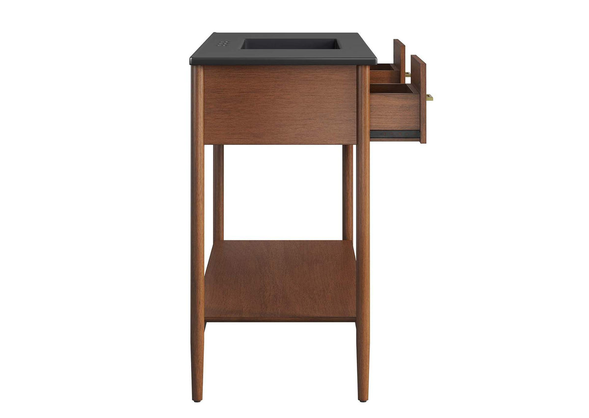 EEI-6825-WAL-BLK Zaire 48" Single Sink Bathroom Vanity By Modway
