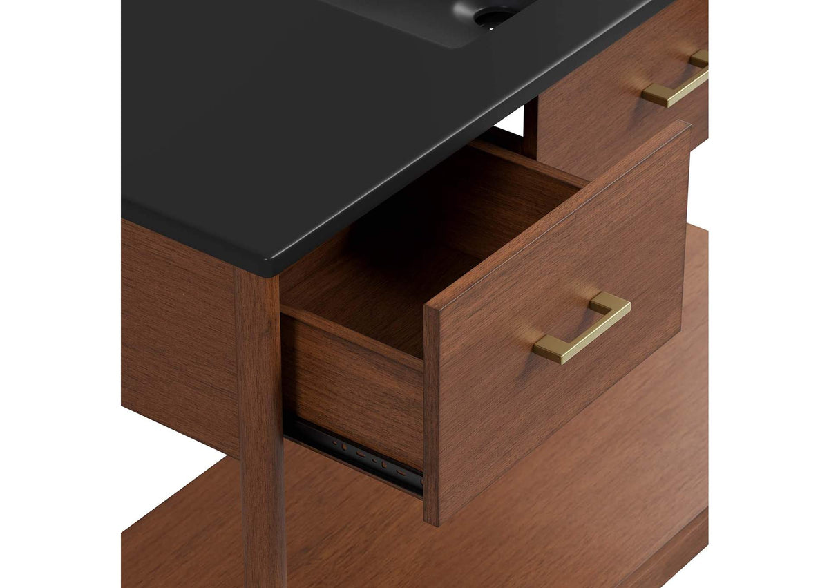 EEI-6825-WAL-BLK Zaire 48" Single Sink Bathroom Vanity By Modway