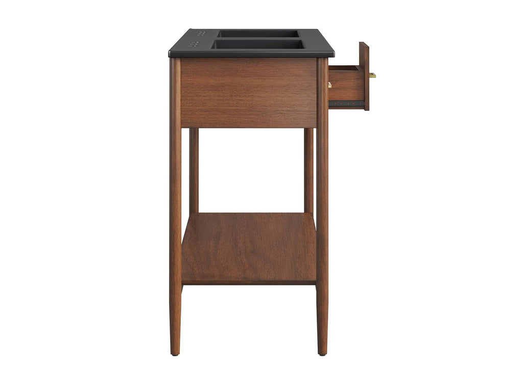 EEI-6827-WAL-BLK Zaire 48" Double Sink Bathroom Vanity By Modway