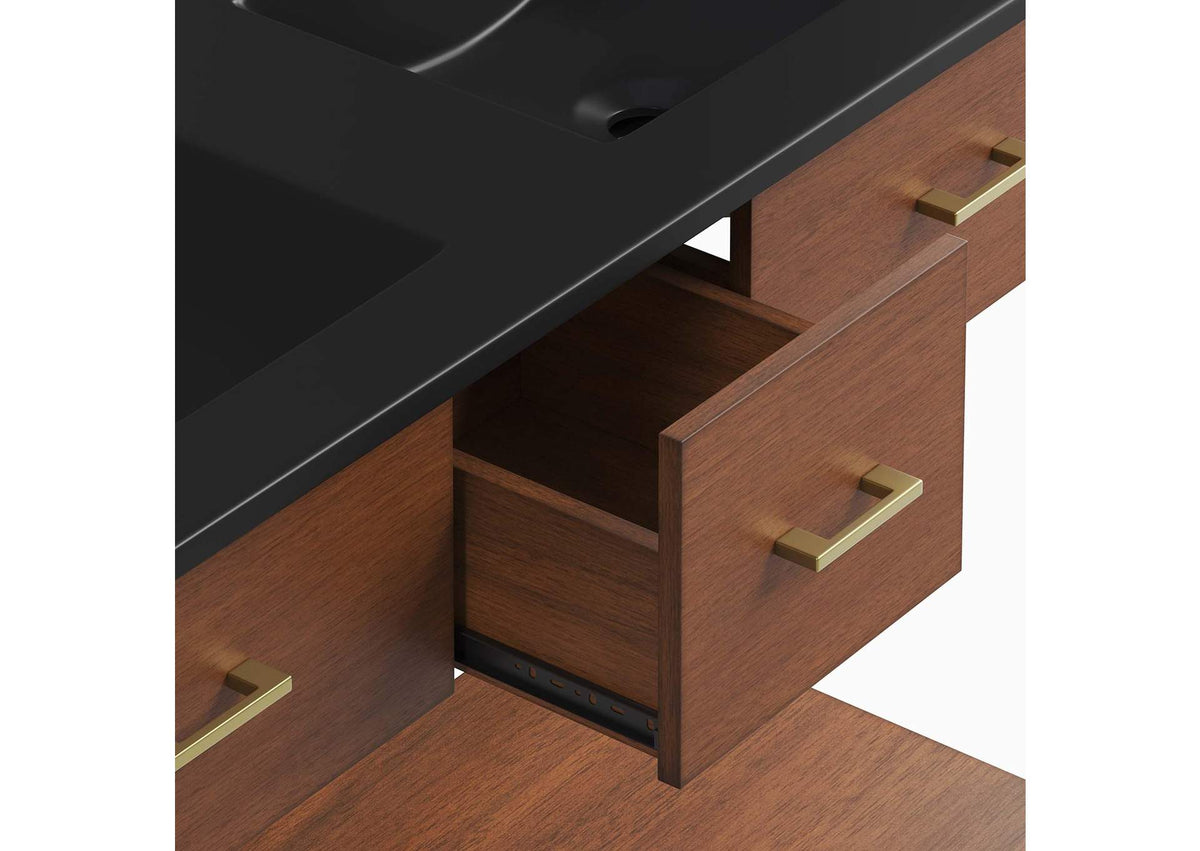 EEI-6827-WAL-BLK Zaire 48" Double Sink Bathroom Vanity By Modway