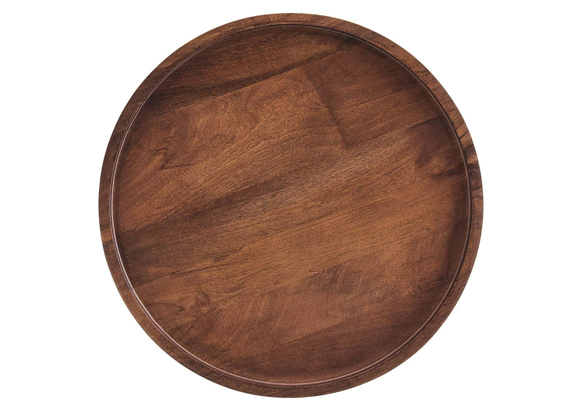 EEI-6830-WAL Chiro Round Wood Side Table By Modway