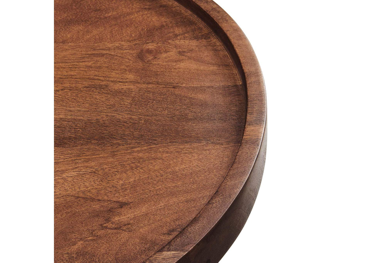 EEI-6830-WAL Chiro Round Wood Side Table By Modway
