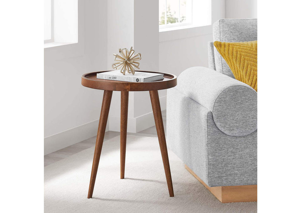 EEI-6830-WAL Chiro Round Wood Side Table By Modway