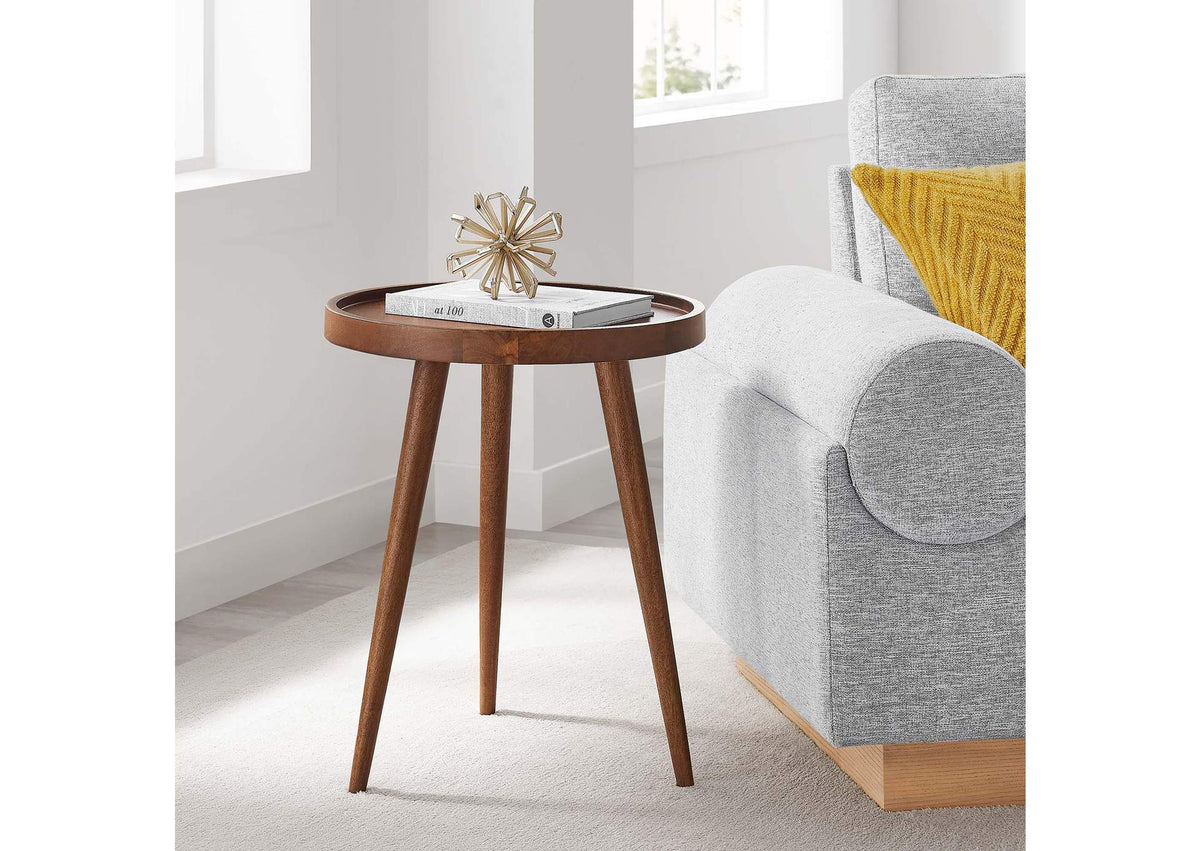 EEI-6830-WAL Chiro Round Wood Side Table By Modway