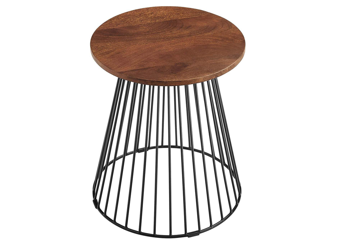 EEI-6831-WAL Valeo Round Wood And Metal Side Table By Modway