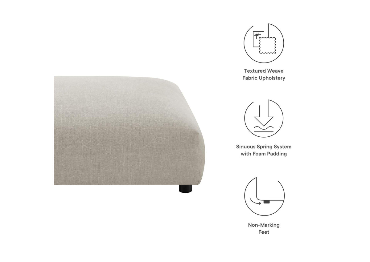 EEI-6889-LIN Solace Modular Upholstered Fabric Ottoman By Modway