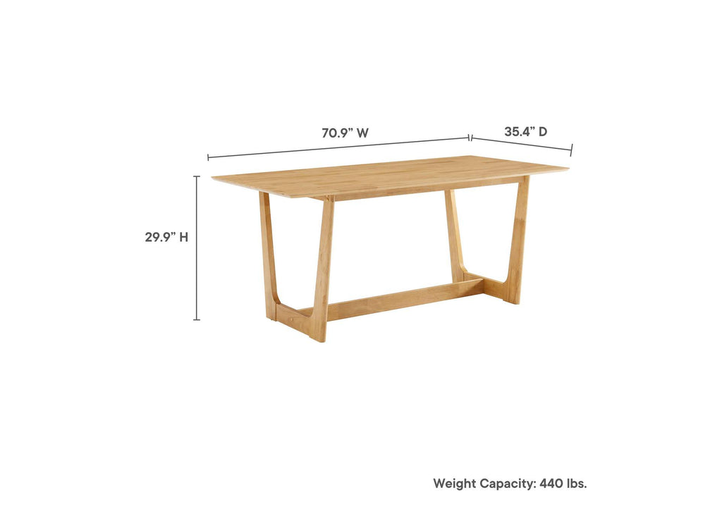 EEI-6914-NAT Solara 71" Rectangle Wood Dining Table By Modway