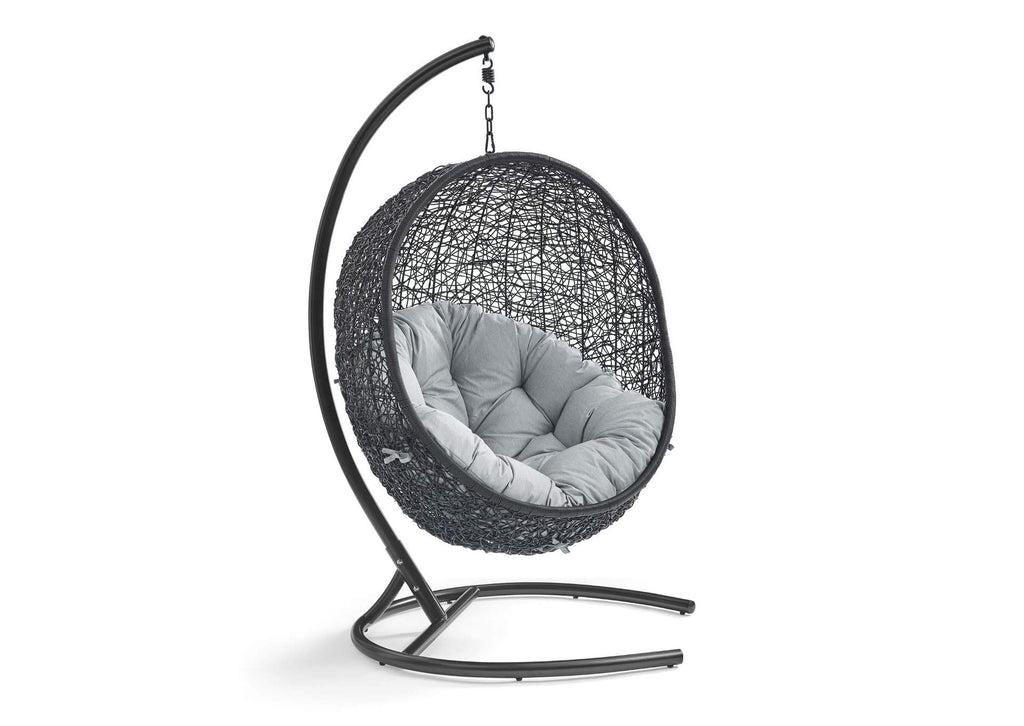 EEI-739-GRY-SET Encase Swing Outdoor Patio Lounge Chair By Modway