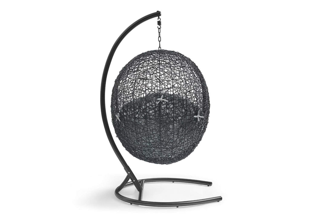 EEI-739-GRY-SET Encase Swing Outdoor Patio Lounge Chair By Modway