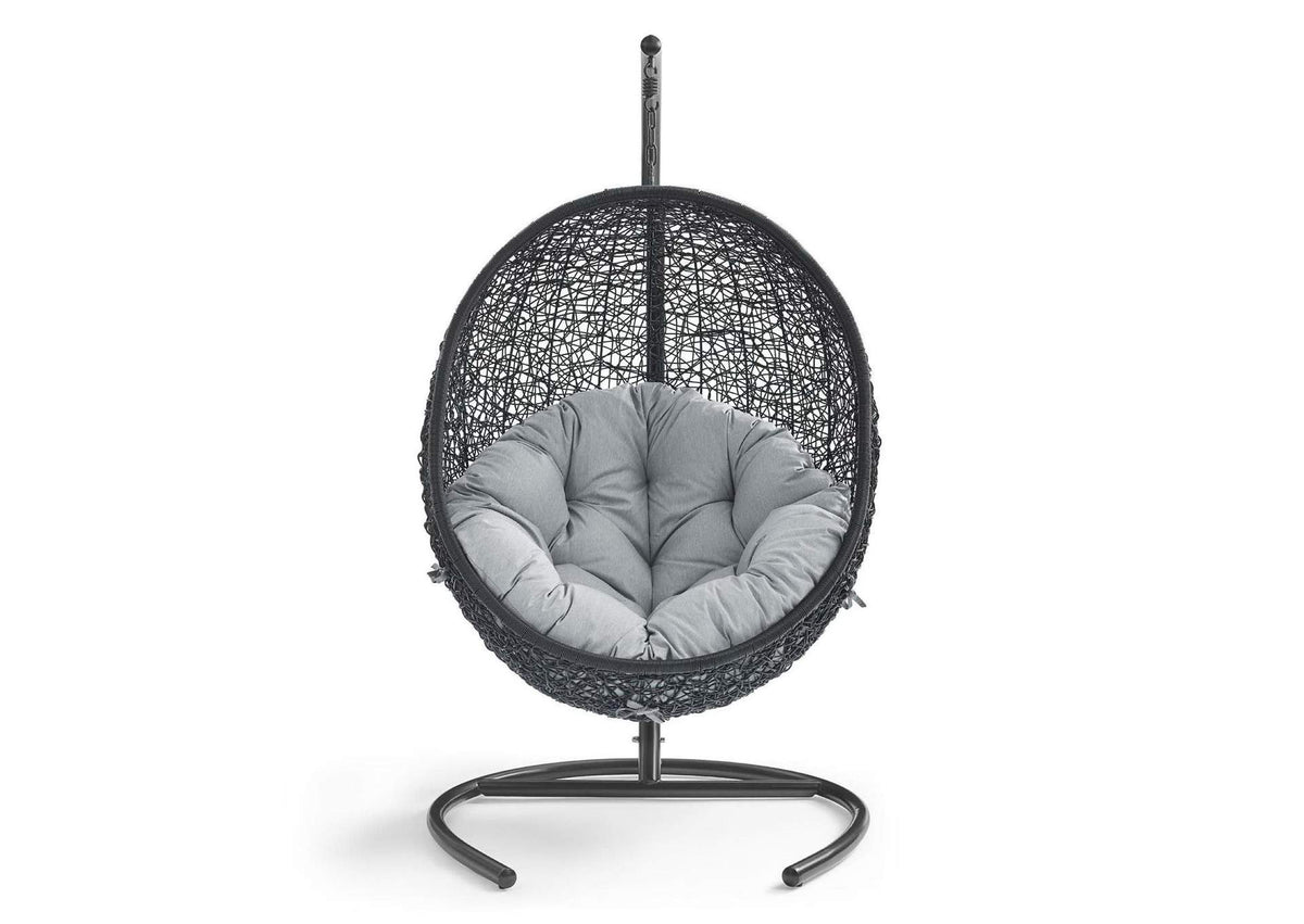 EEI-739-GRY-SET Encase Swing Outdoor Patio Lounge Chair By Modway