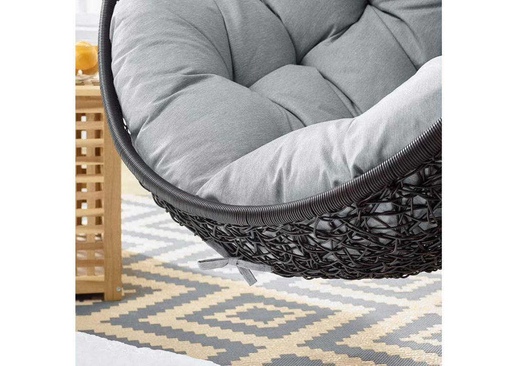 EEI-739-GRY-SET Encase Swing Outdoor Patio Lounge Chair By Modway