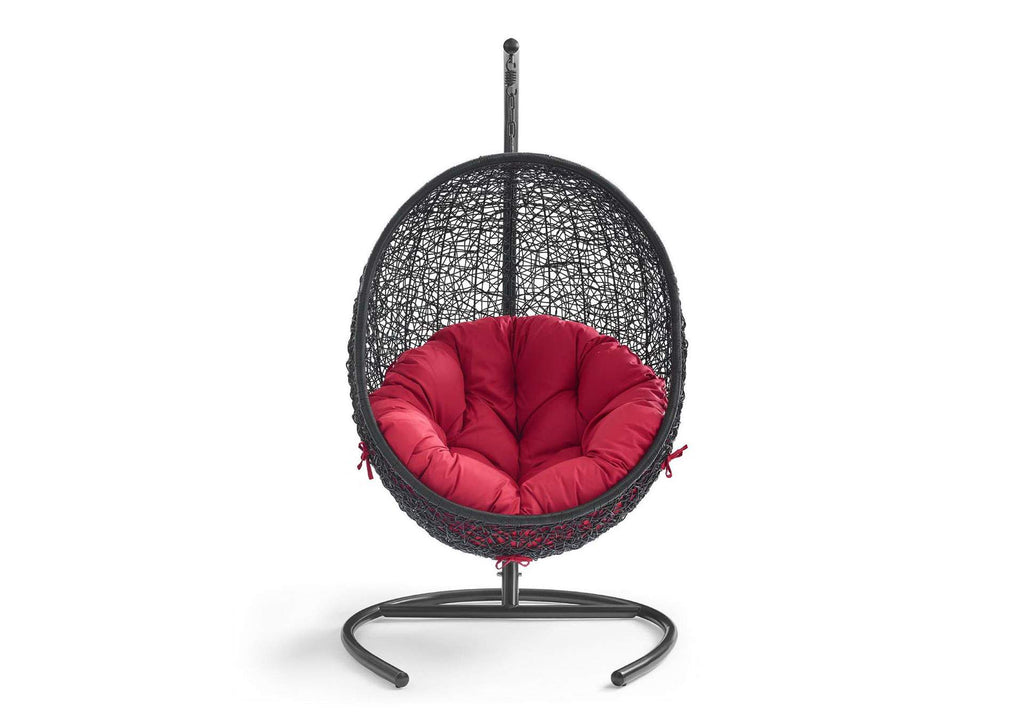 EEI-739-RED-SET Encase Swing Outdoor Patio Lounge Chair By Modway