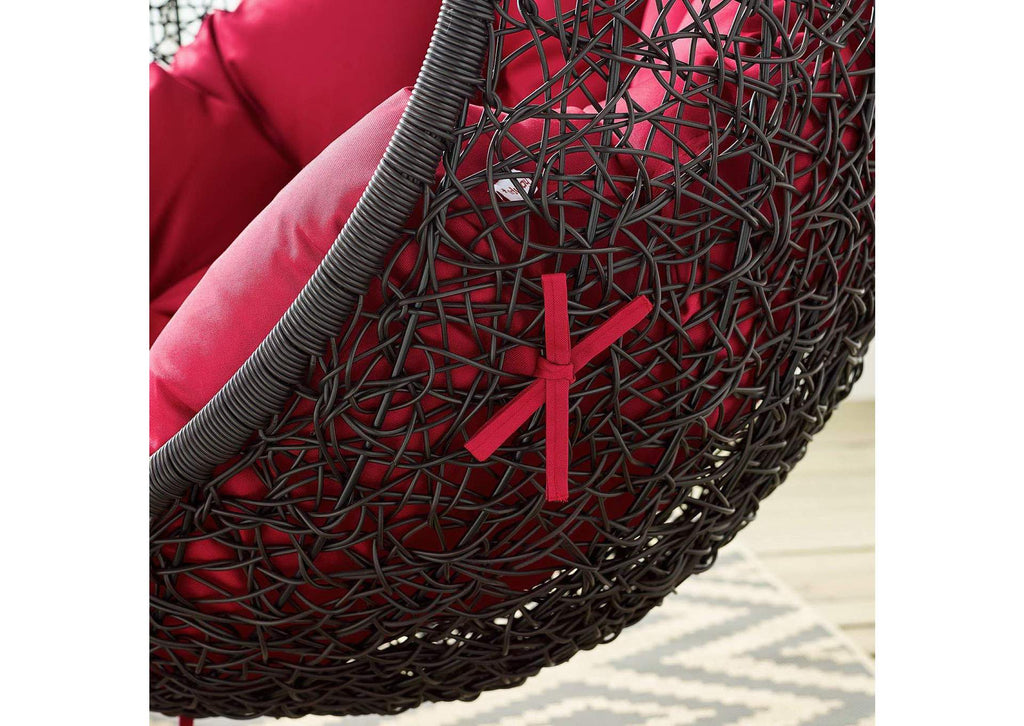 EEI-739-RED-SET Encase Swing Outdoor Patio Lounge Chair By Modway
