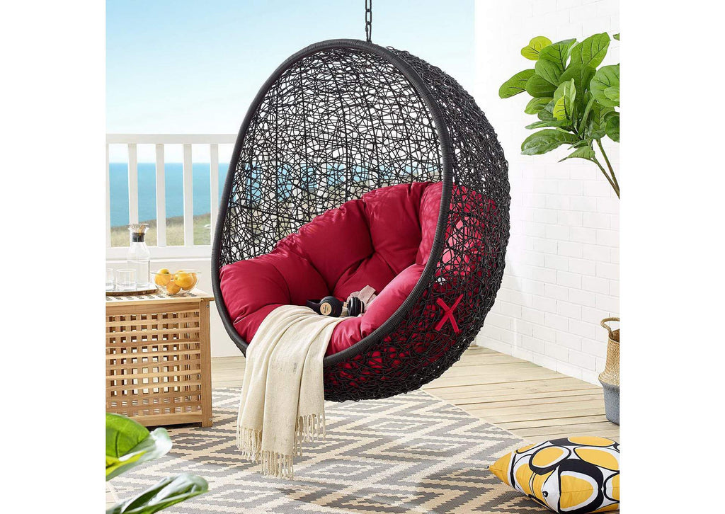 EEI-739-RED-SET Encase Swing Outdoor Patio Lounge Chair By Modway