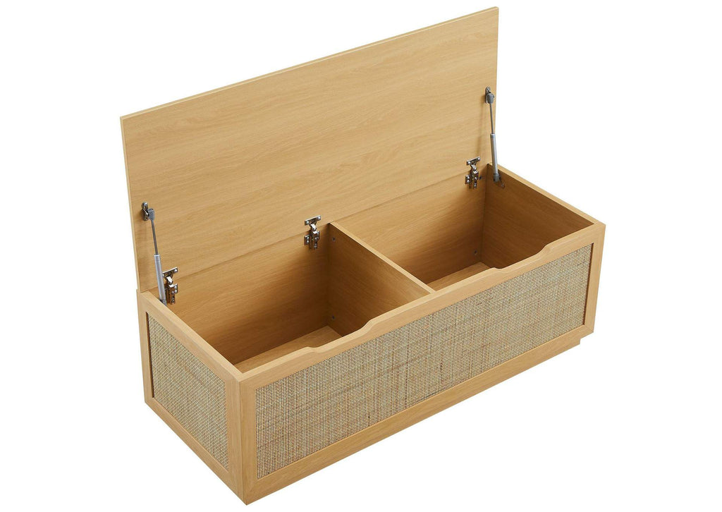 EEI-7434-OAK Soma 47" Rattan Storage Bench By Modway