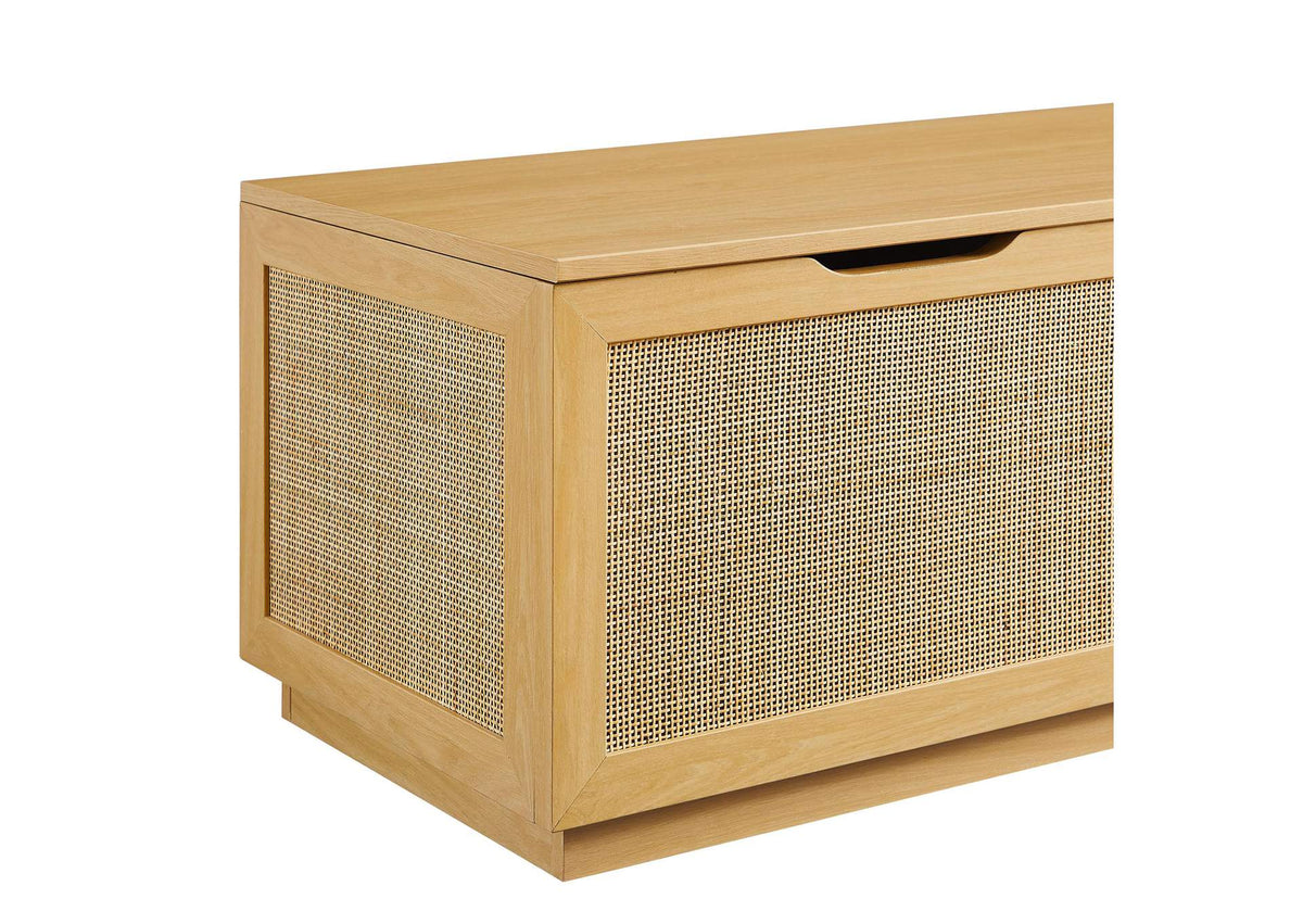 EEI-7434-OAK Soma 47" Rattan Storage Bench By Modway
