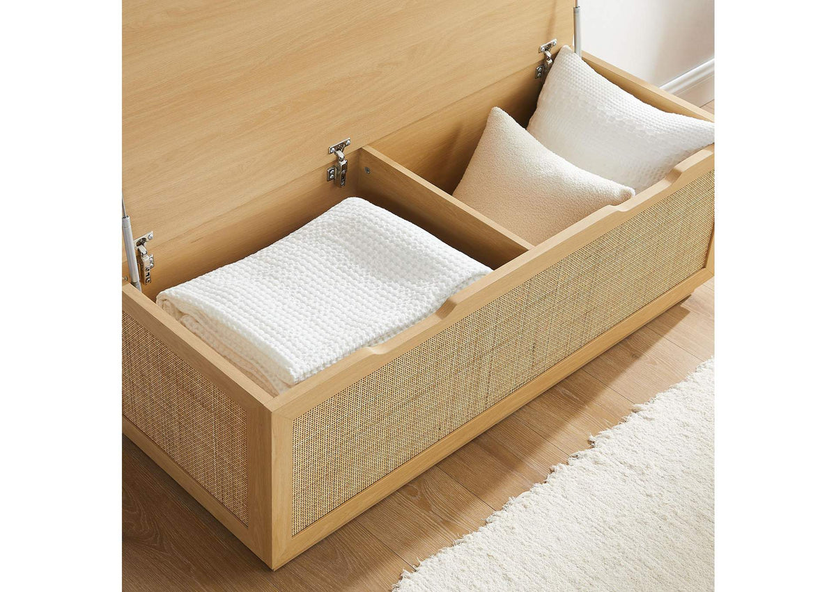 EEI-7434-OAK Soma 47" Rattan Storage Bench By Modway