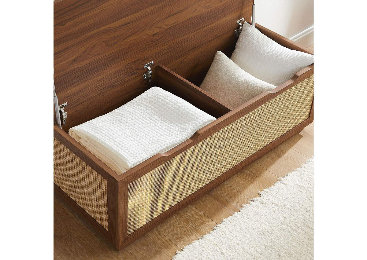 EEI-7434-WAL Soma 47" Rattan Storage Bench By Modway