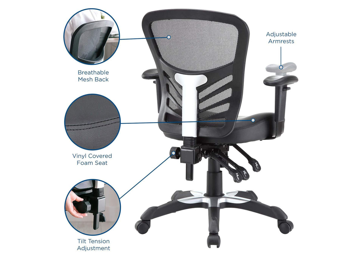 EEI-755-BLK Articulate Vinyl Office Chair By Modway