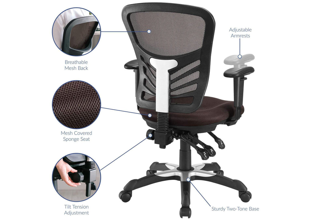EEI-757-BRN Articulate Mesh Office Chair By Modway