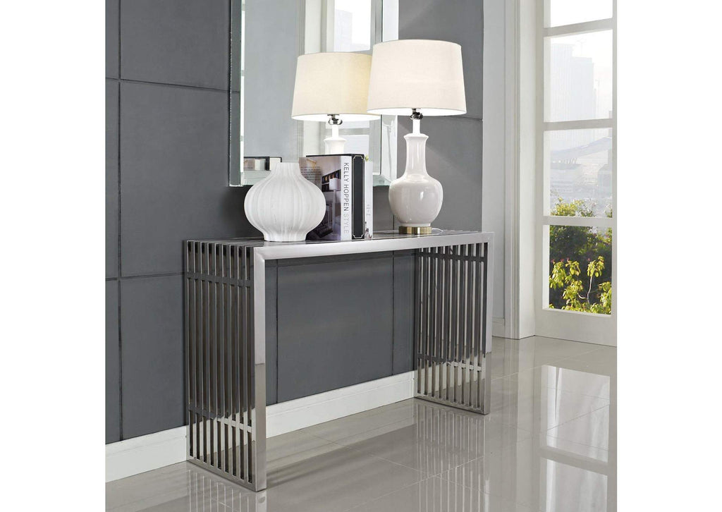 EEI-779-SLV Gridiron Console Table By Modway