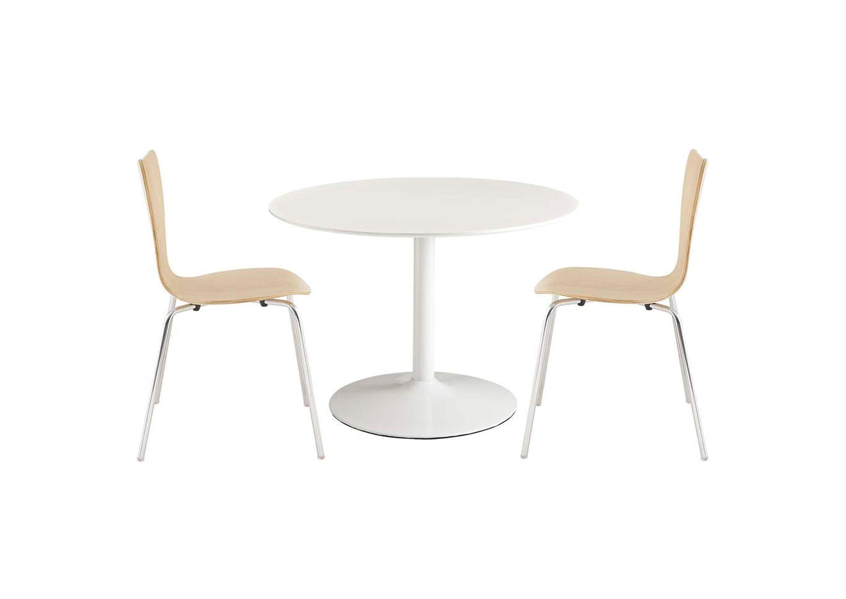 EEI-887-WHI-NAT Revolve 3 Piece Dining Set By Modway