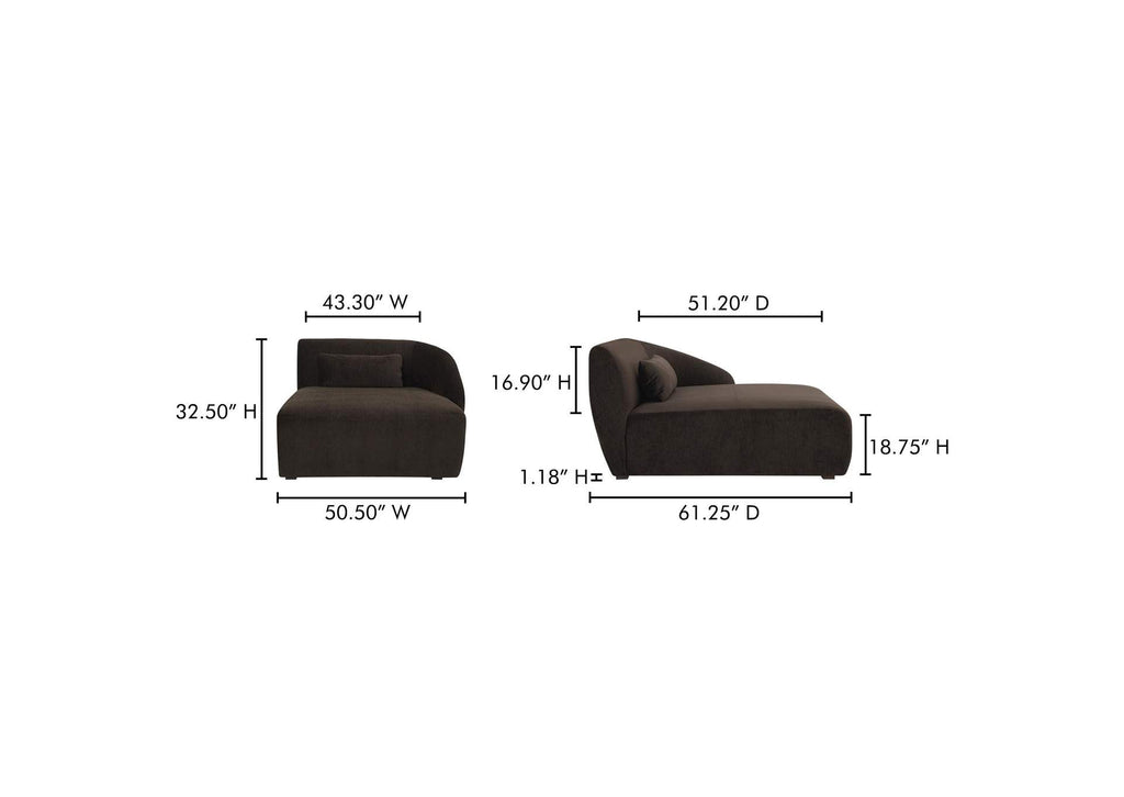FO-1015-20 Amelia Right Arm Facing Chaise Espresso