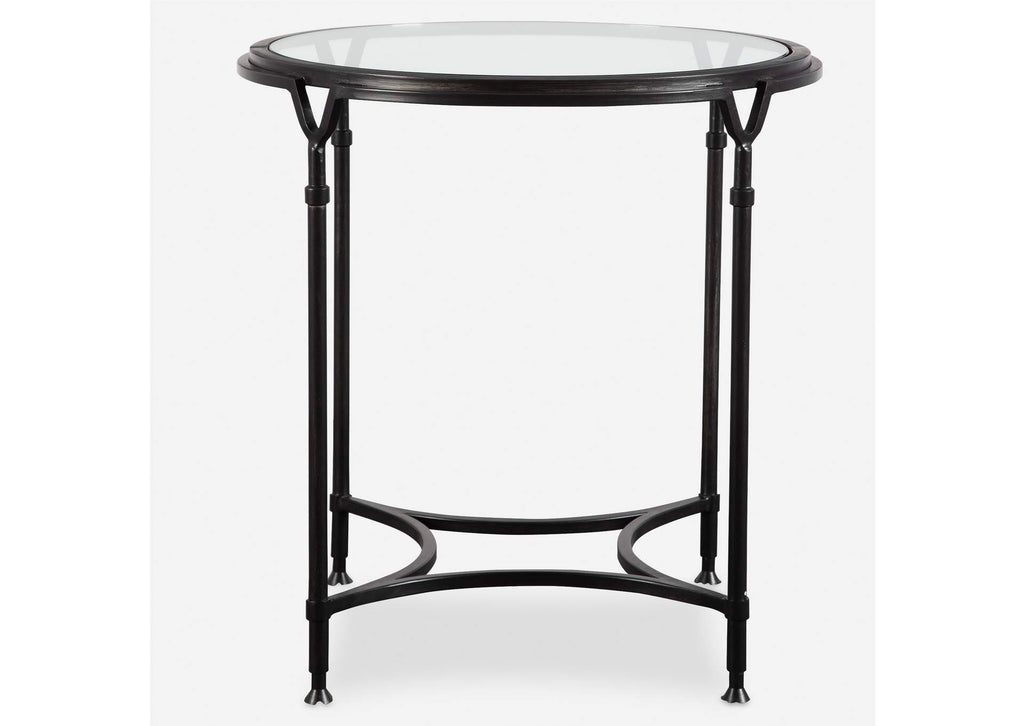 24469 Uttermost Samson Glass Side Table