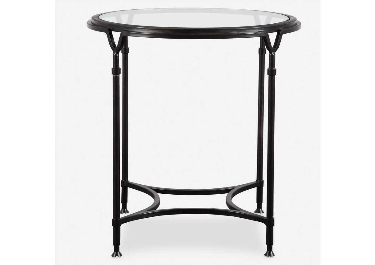 24469 Uttermost Samson Glass Side Table