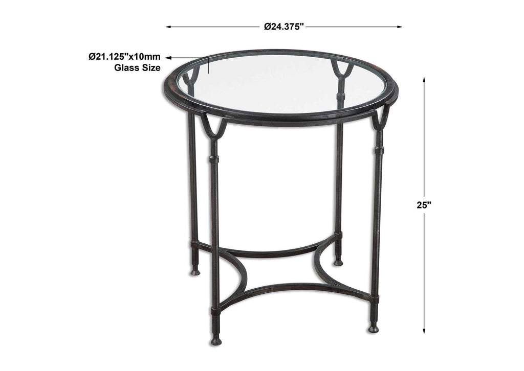 24469 Uttermost Samson Glass Side Table