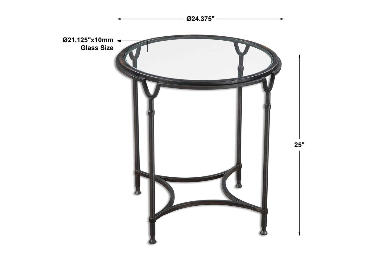 24469 Uttermost Samson Glass Side Table