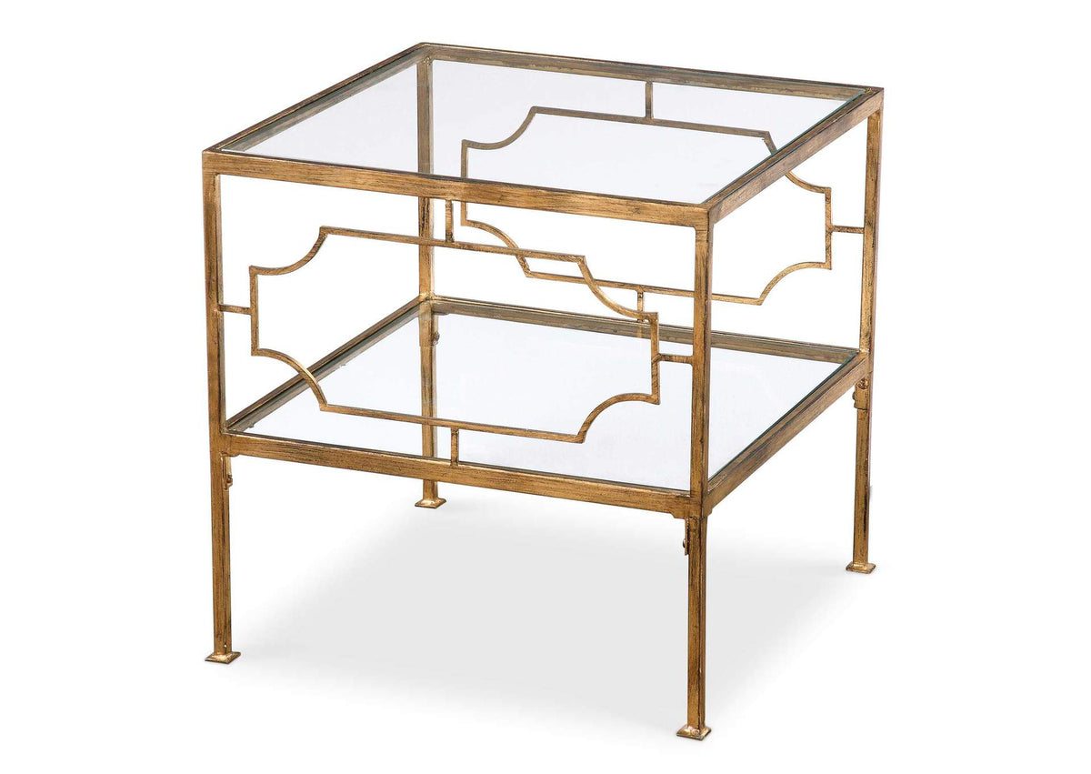 24477 Uttermost Genell Gold Cube Table