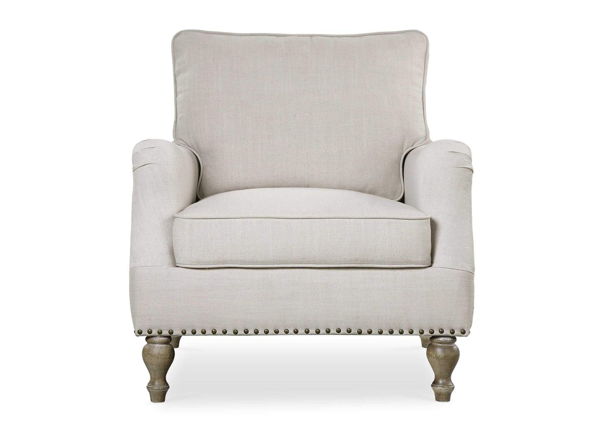 23291 Uttermost Armstead Antique White Armchair