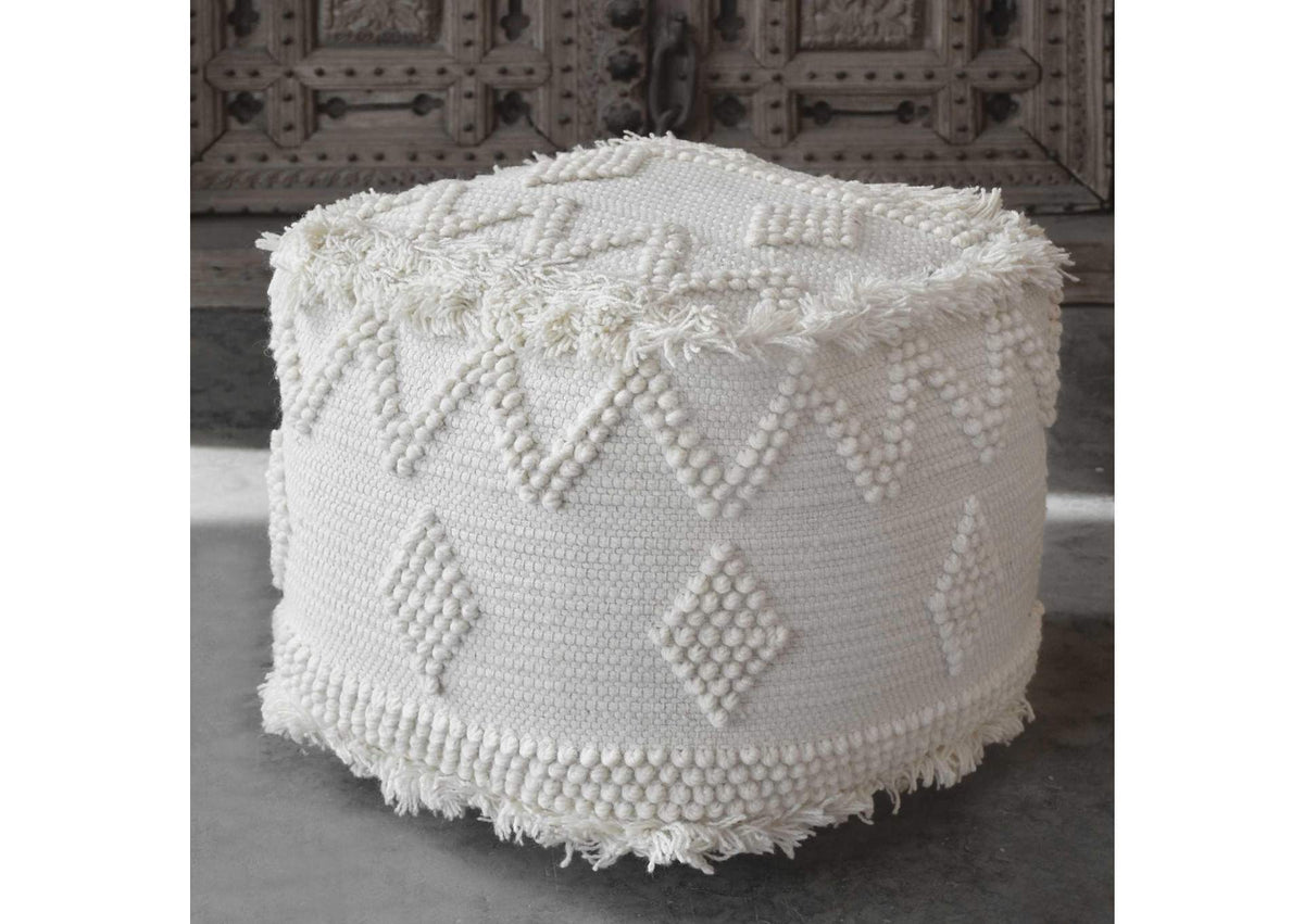 23965 Uttermost Uriah Ivory Pouf