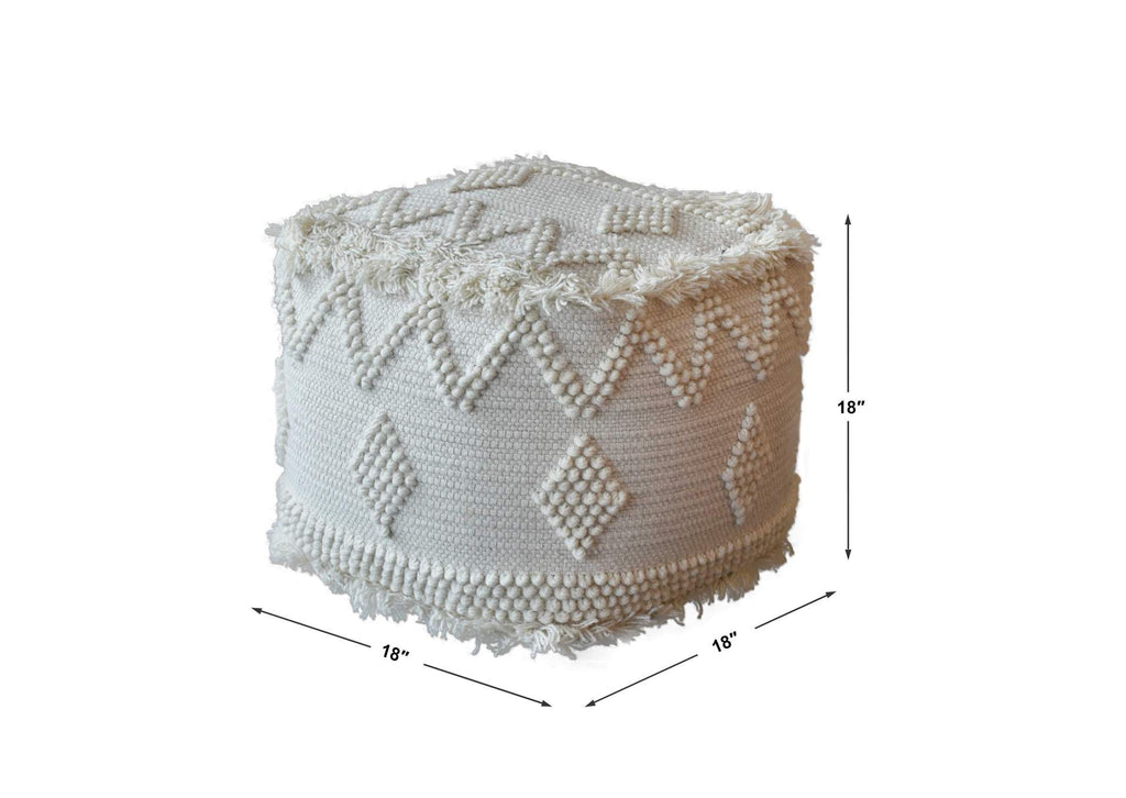 23965 Uttermost Uriah Ivory Pouf