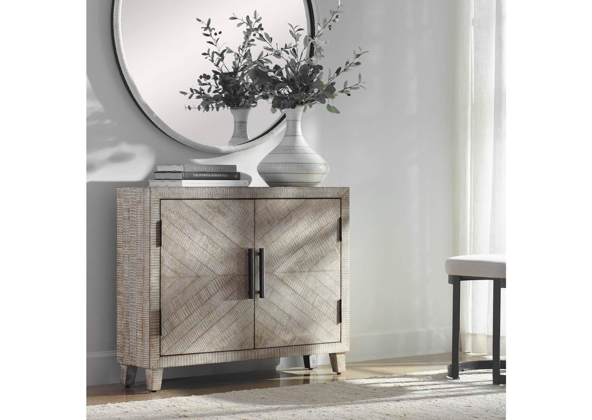 24873 Uttermost Adalind White Washed Accent Cabinet
