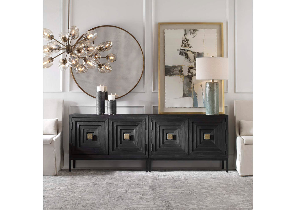 24916 Uttermost Aiken Dark Walnut Door Cabinet