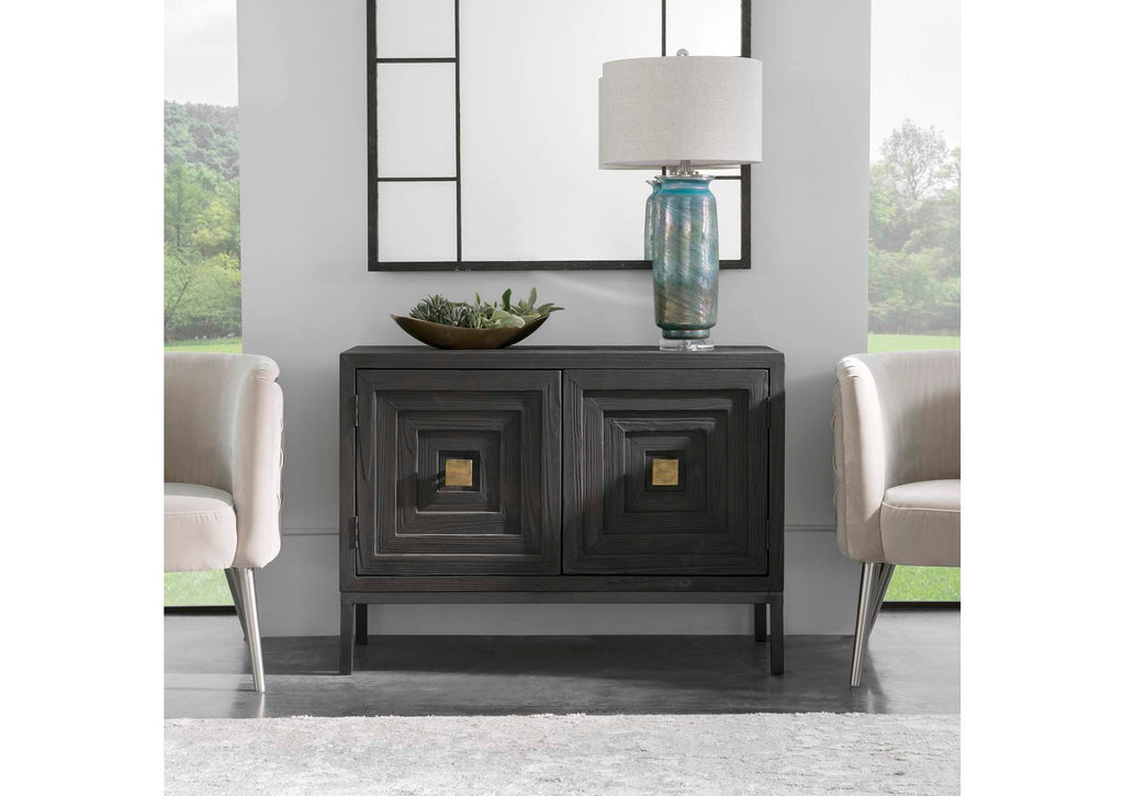 24916 Uttermost Aiken Dark Walnut Door Cabinet