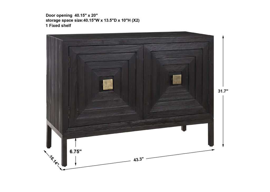 24916 Uttermost Aiken Dark Walnut Door Cabinet