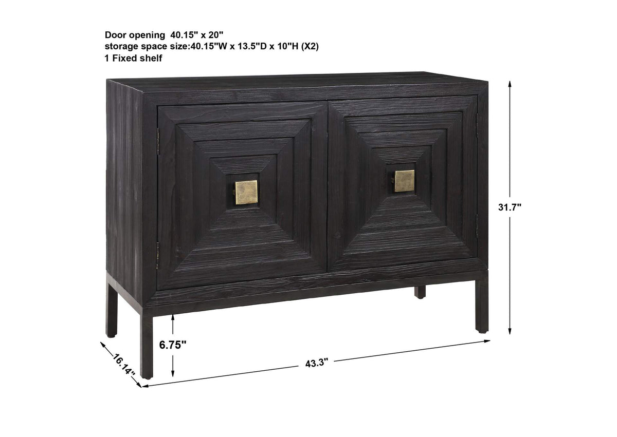 24916 Uttermost Aiken Dark Walnut Door Cabinet