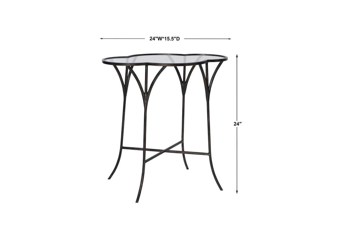 25368 Uttermost Adhira Glass Accent Table