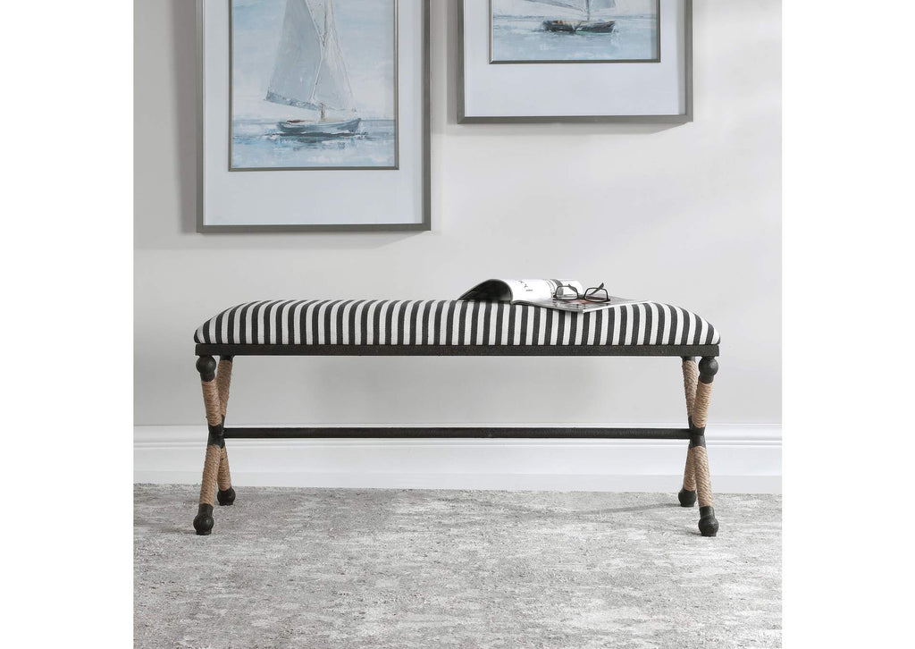 23527 Uttermost Braddock Striped Bench
