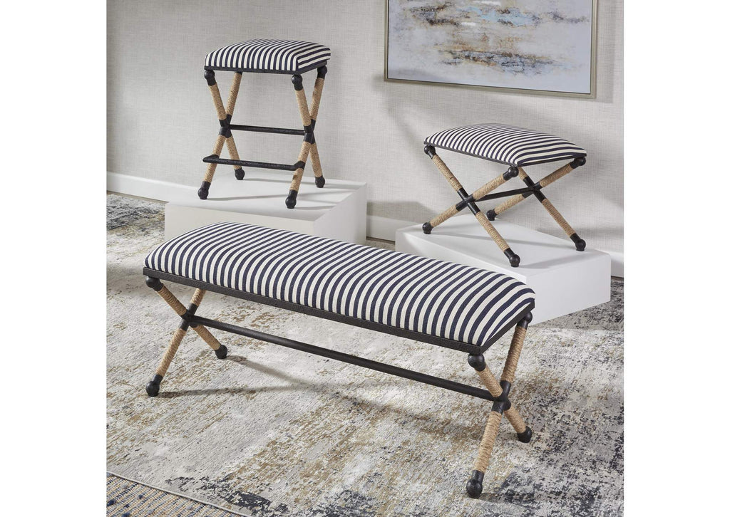 23527 Uttermost Braddock Striped Bench