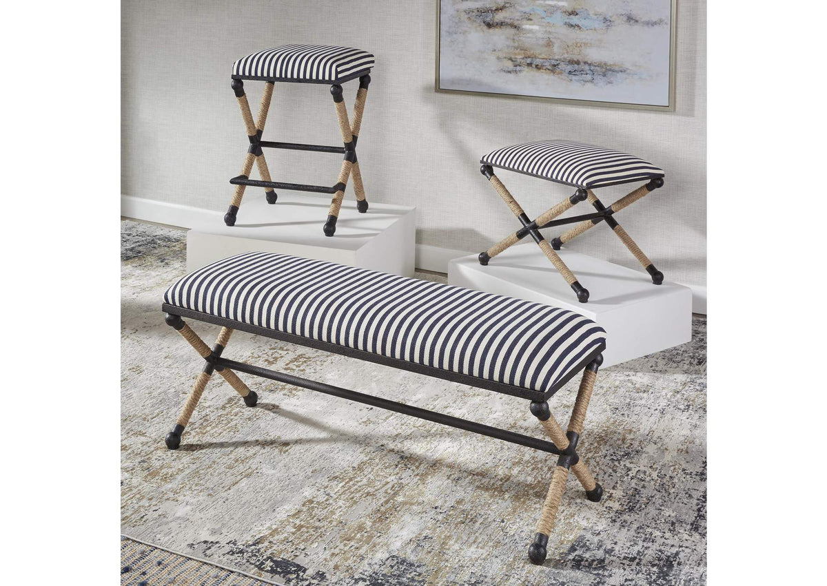 23527 Uttermost Braddock Striped Bench