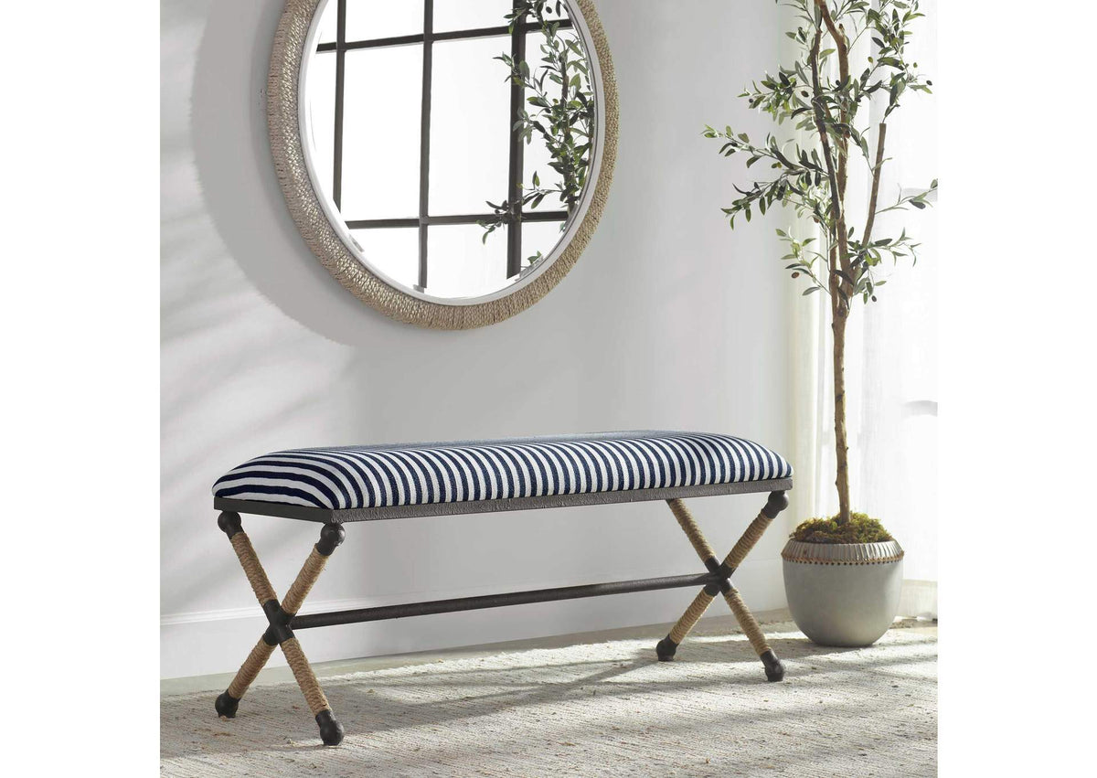 23527 Uttermost Braddock Striped Bench