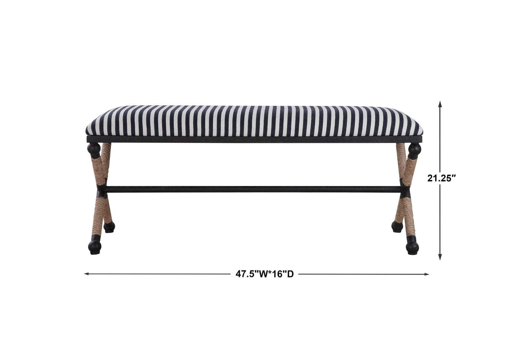 23527 Uttermost Braddock Striped Bench